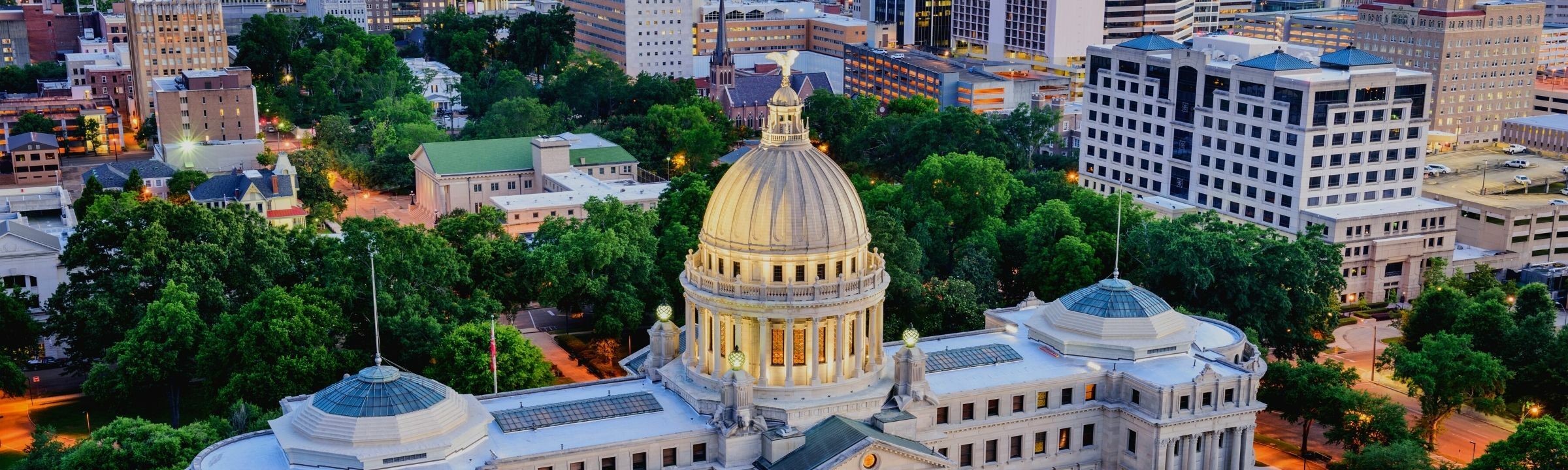 Jackson Mississippi Aerial View of the Capitol Building